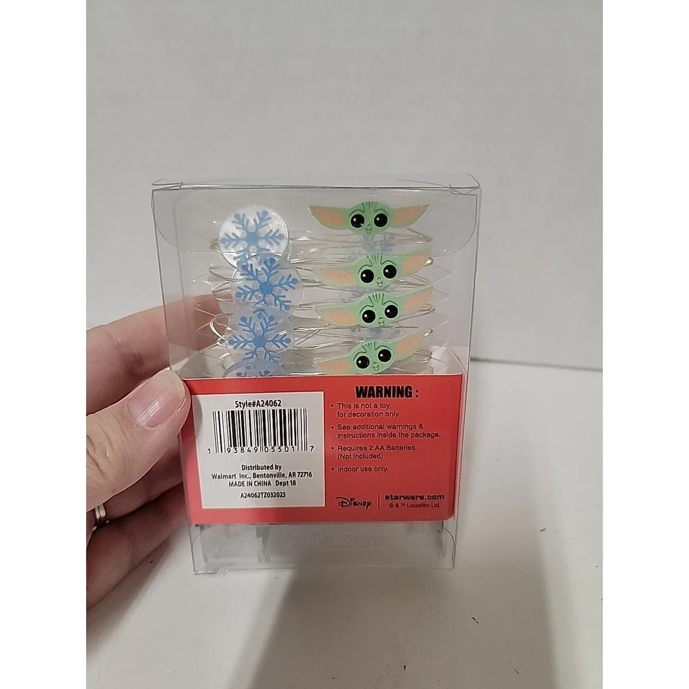 Grogu Mandalorian Christmas Mini String Lights 20 LED 7 ft Star Wars New Sealed